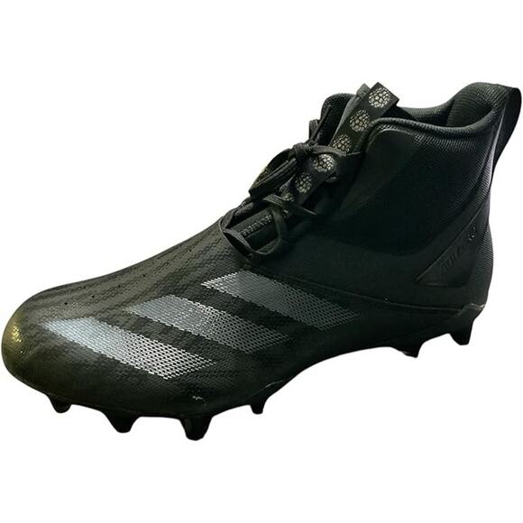 Adidas Adizero Chaos American Football Cleats Triple Black ID9103 Mens Size 9.5 - Picture 1 of 9